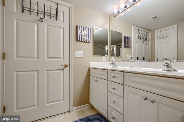12251 Roundwood Rd Unit 301, Lutherville Timonium, MD 21093 - full bath featuring double vanity and tile patterned floors