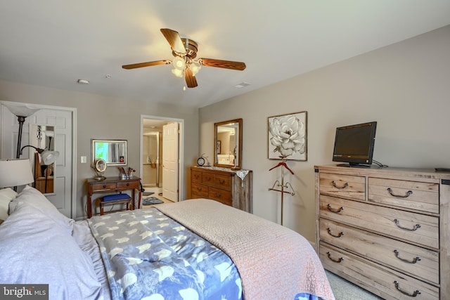 12251 Roundwood Rd Unit 301, Lutherville Timonium, MD 21093 - bedroom with a ceiling fan and connected bathroom