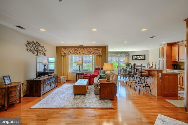 12251 Roundwood Rd Unit 301, Lutherville Timonium, MD 21093 - living room featuring light wood-style floors and recessed lighting