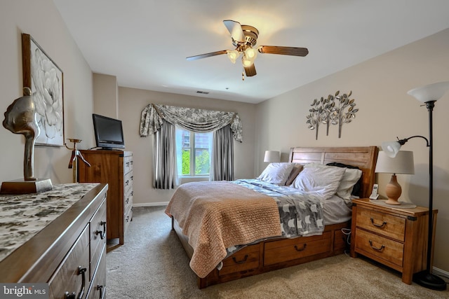 12251 Roundwood Rd Unit 301, Lutherville Timonium, MD 21093 - bedroom featuring light carpet and ceiling fan