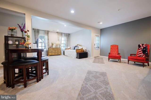 2703 Brownlee Ct, Lanham, MD 20706 - sitting room featuring carpet floors, recessed lighting, and baseboards