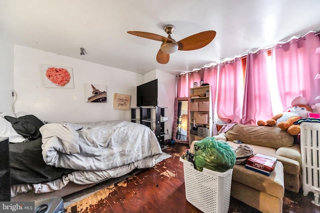 6720 Dorel St, Philadelphia, PA 19142 - bedroom with wood finished floors and a ceiling fan
