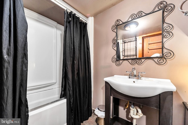 6720 Dorel St, Philadelphia, PA 19142 - bathroom with shower / bath combo with shower curtain and a sink