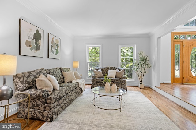 4920 Sunset Ln, Annandale, VA 22003 - living area with crown molding and wood finished floors