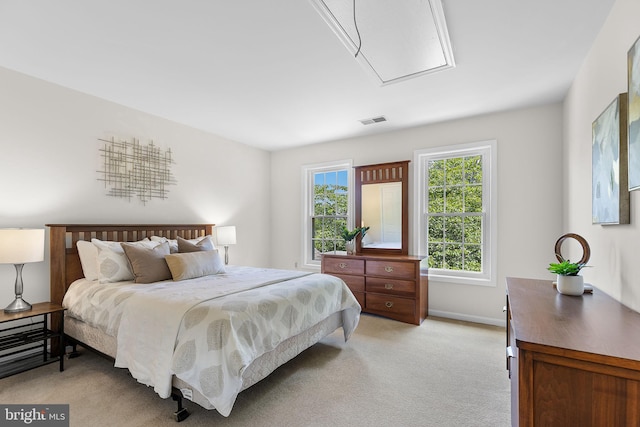 4920 Sunset Ln, Annandale, VA 22003 - bedroom featuring attic access and light carpet