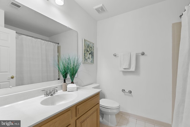 4920 Sunset Ln, Annandale, VA 22003 - full bath featuring vanity, tile patterned floors, and a shower with curtain