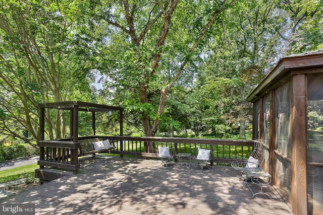 4920 Sunset Ln, Annandale, VA 22003 - wooden terrace featuring view of wooded area