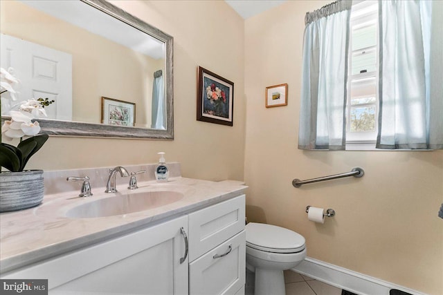 1771 Hunters Cir, West Chester, PA 19380 - bathroom with vanity, tile patterned flooring, toilet, and baseboards
