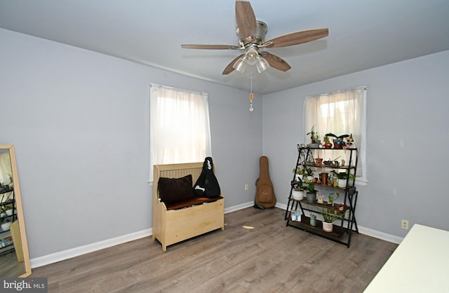 121 Shaffer Rd, King Of Prussia, PA 19406 - sitting room with wood finished floors and a ceiling fan