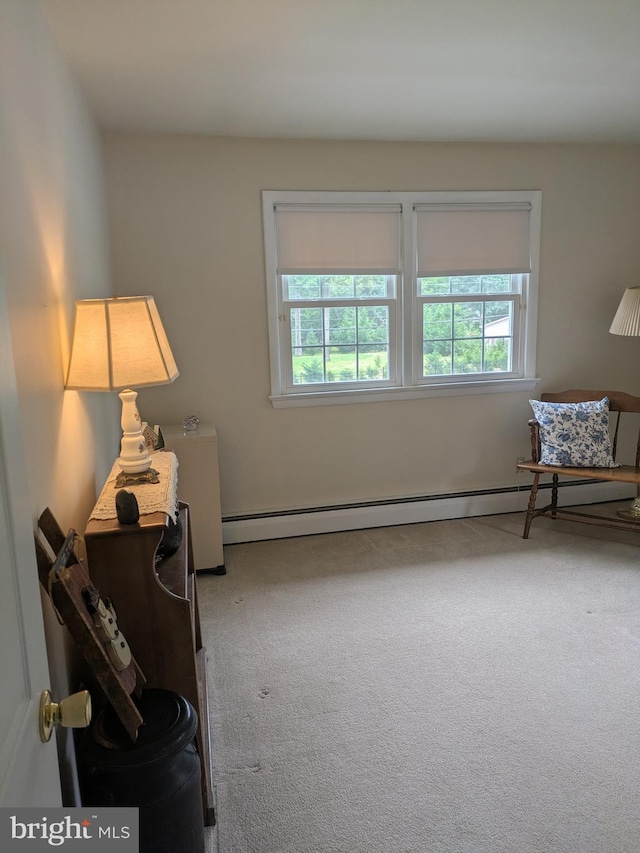 3339 Bruun Ave, Vineland, NJ 08360 - sitting room featuring a baseboard radiator and carpet