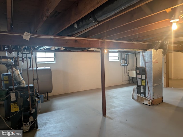 3339 Bruun Ave, Vineland, NJ 08360 - basement featuring heating unit, a heating unit, heating fuel, and healthy amount of natural light
