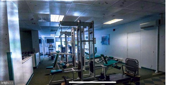 3600 Conshohocken Ave Unit 705, Philadelphia, PA 19131 - exercise room with a wall unit AC and a drop ceiling