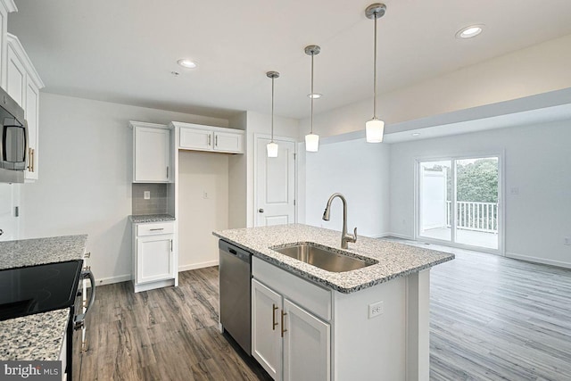 324 Magnolia Ln Lot 65, State College, PA 16803 - kitchen with a sink, dishwasher, dark wood-style flooring, white cabinetry, and recessed lighting