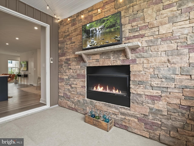 7330 Isabella Rd, Laurel, MD 20723 - detailed view of a fireplace and stone siding