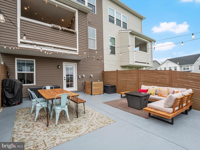 7330 Isabella Rd, Laurel, MD 20723 - view of patio featuring outdoor lounge area, area for grilling, and outdoor dining space