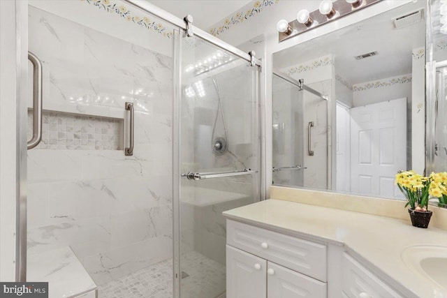 20273 Beechwood Ter Unit 103, Ashburn, VA 20147 - full bathroom with vanity and a marble finish shower