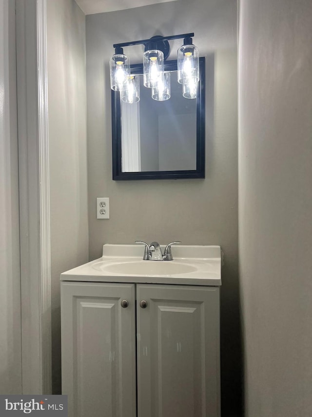 9031 Continental Pl, Landover, MD 20785 - bathroom featuring vanity and a chandelier