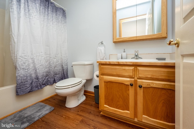793 Mountainview Dr, Oakland, MD 21550 - full bath with vanity, shower / bath combo, and wood finished floors