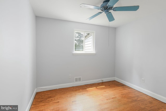 5729 Nevada St, Berwyn Heights, MD 20740 - unfurnished room featuring baseboards, light wood-style floors, and ceiling fan