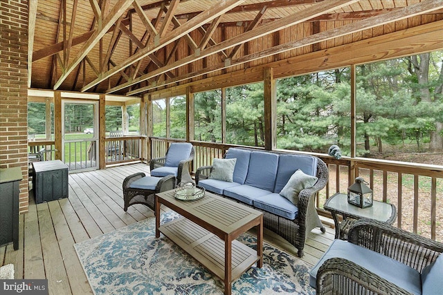 3498 Augusta Dr, Ijamsville, MD 21754 - sunroom / solarium featuring outdoor lounge area and vaulted ceiling