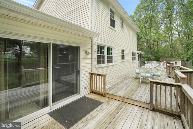 3498 Augusta Dr, Ijamsville, MD 21754 - wooden terrace featuring outdoor dining area