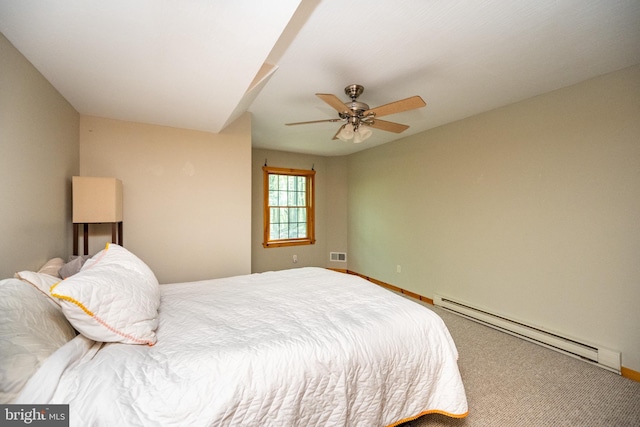 129 Bucks Crossing Ln, Accident, MD 21520 - carpeted bedroom featuring baseboard heating and ceiling fan