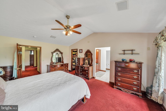284 Little New York Rd, Rising Sun, MD 21911 - carpeted bedroom with vaulted ceiling and a ceiling fan