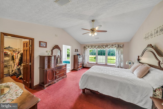284 Little New York Rd, Rising Sun, MD 21911 - bedroom featuring vaulted ceiling, a walk in closet, a ceiling fan, carpet flooring, and a closet