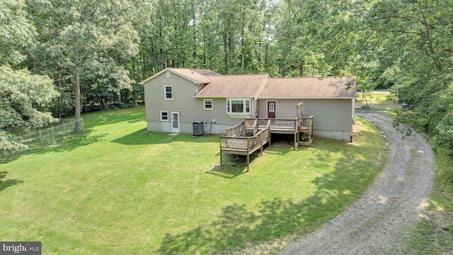 38390 Golden Beach Rd, Mechanicsville, MD 20659 - rear view of property with a deck and central AC