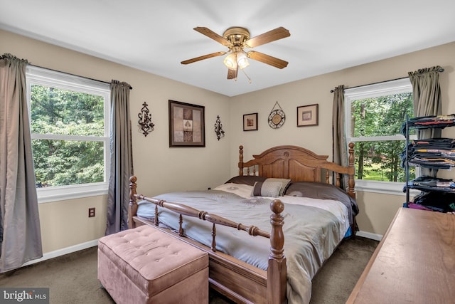 38390 Golden Beach Rd, Mechanicsville, MD 20659 - carpeted bedroom with baseboards and a ceiling fan