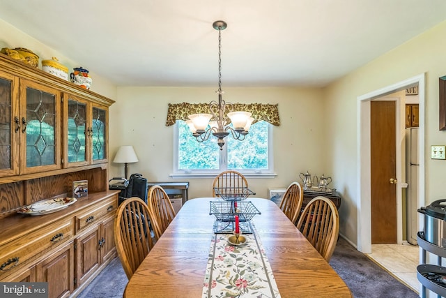 148 Belmont Dr, Upper Chichester, PA 19061 - dining space featuring a chandelier and light colored carpet