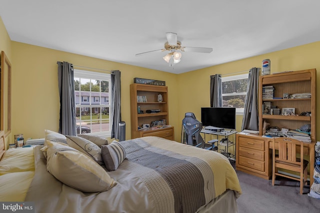 148 Belmont Dr, Upper Chichester, PA 19061 - bedroom featuring carpet flooring, a desk, and ceiling fan