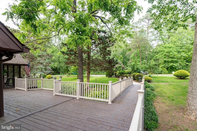 26747 Cat Creek Rd, Mechanicsville, MD 20659 - wooden deck with a lawn