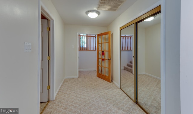 26747 Cat Creek Rd, Mechanicsville, MD 20659 - corridor featuring carpet flooring, baseboards, and stairway