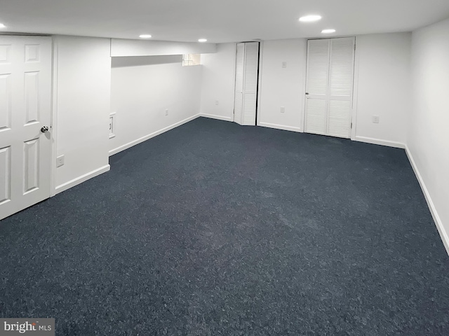 1507 E Duval St, Philadelphia, PA 19138 - finished below grade area with recessed lighting, baseboards, and carpet