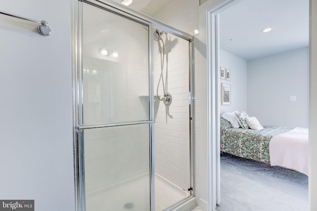 3409 Stone Barn Dr, Frederick, MD 21704 - ensuite bathroom featuring a stall shower and recessed lighting