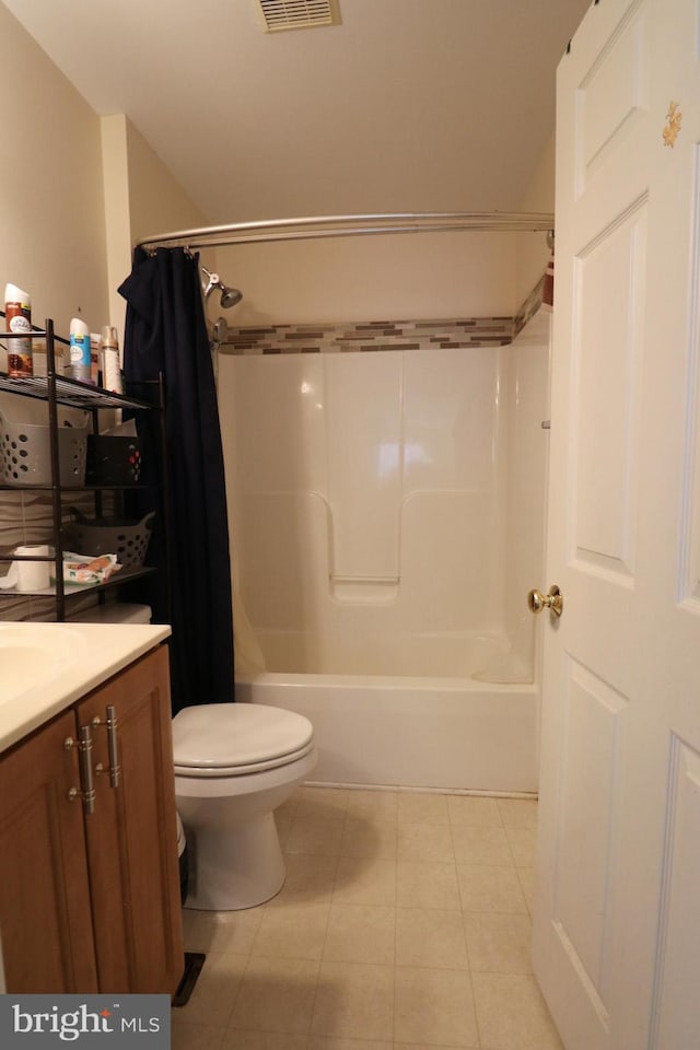 14 Riverside Rd, Dover, DE 19904 - full bathroom with vanity, shower / bath combo with shower curtain, and tile patterned flooring
