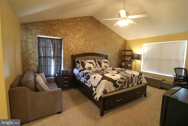 14 Riverside Rd, Dover, DE 19904 - bedroom featuring lofted ceiling, light carpet, and a ceiling fan