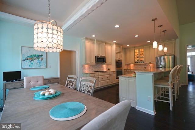 29486 Andrew Jackson Dr, Millsboro, DE 19966 - dining space with dark wood-style flooring and recessed lighting