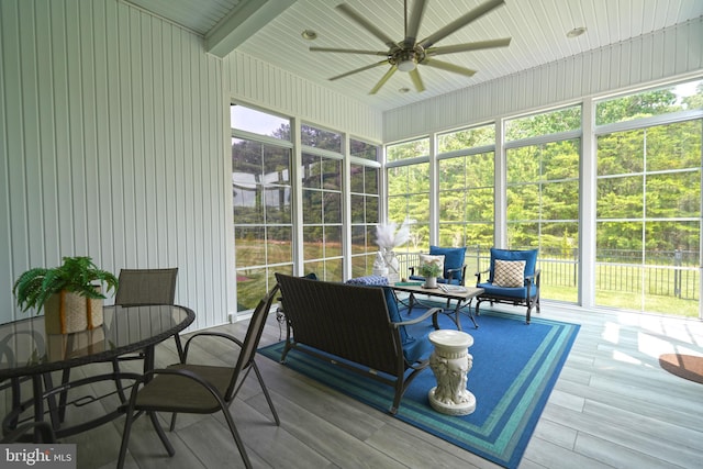 29486 Andrew Jackson Dr, Millsboro, DE 19966 - sunroom / solarium featuring ceiling fan, outdoor lounge area, and plenty of natural light