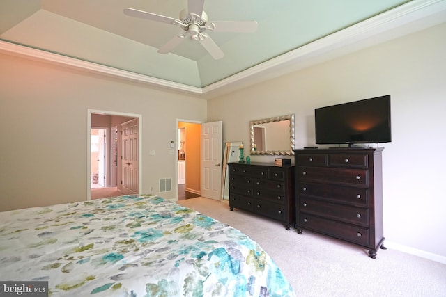 29486 Andrew Jackson Dr, Millsboro, DE 19966 - bedroom with light colored carpet, baseboards, a tray ceiling, and a ceiling fan
