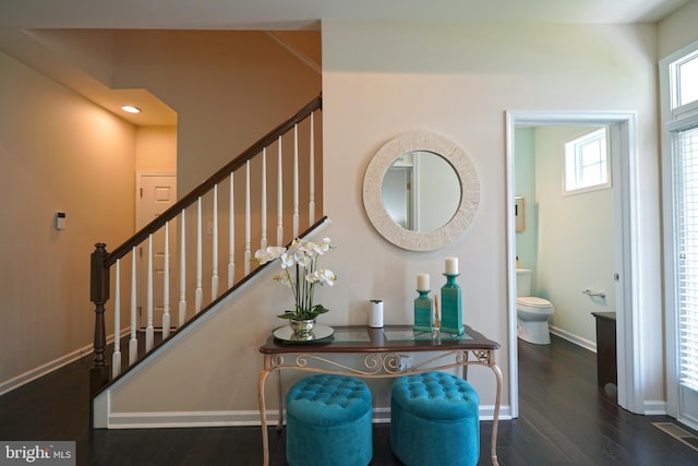 29486 Andrew Jackson Dr, Millsboro, DE 19966 - stairway with baseboards, wood finished floors, and recessed lighting