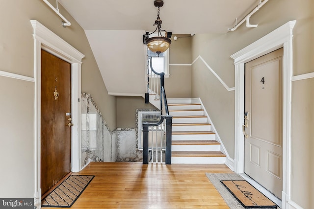 1 S Bartram Ave Unit 3, Atlantic City, NJ 08401 - entryway with hardwood / wood-style floors and stairway