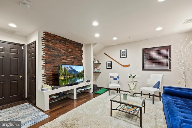 8861 Ashgrove House Ln, Vienna, VA 22182 - living room with wood finished floors and recessed lighting