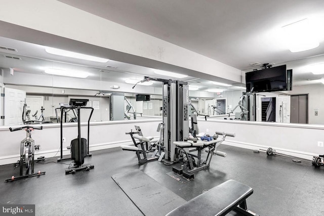 8861 Ashgrove House Ln, Vienna, VA 22182 - exercise room with baseboards
