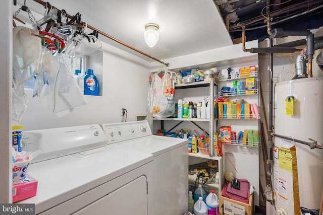 5409 20th Ave, Hyattsville, MD 20782 - laundry room with gas water heater and washer and clothes dryer