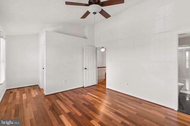 7967 Brightmeadow Ct, Ellicott City, MD 21043 - unfurnished bedroom with wood finished floors, ensuite bath, and high vaulted ceiling