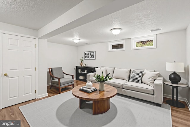 7967 Brightmeadow Ct, Ellicott City, MD 21043 - living area with a textured ceiling and light wood finished floors