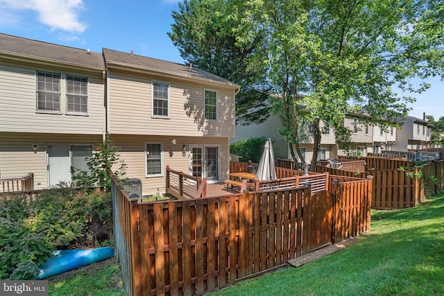 7967 Brightmeadow Ct, Ellicott City, MD 21043 - rear view of house with a wooden deck