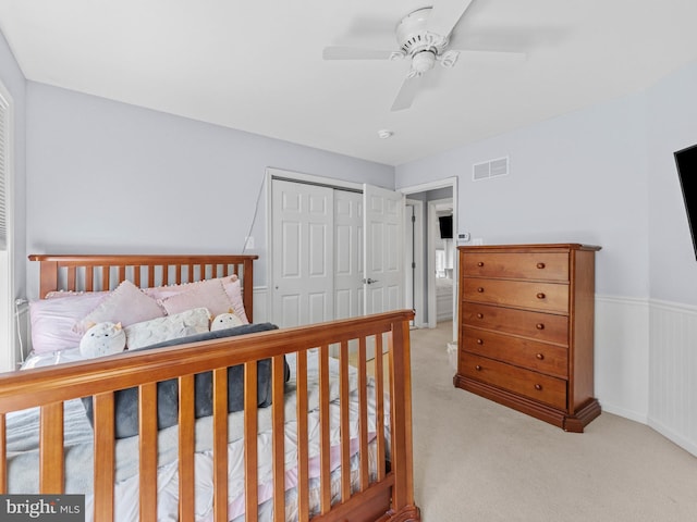 928 Township Line Rd, Chalfont, PA 18914 - bedroom featuring carpet, a closet, and a ceiling fan